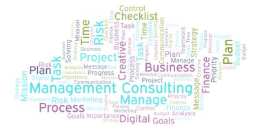 Yönetim danışmanlık kelime bulutu, yalnızca metin ile yapılan