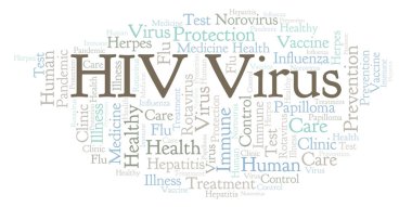 HIV virüsü kelime bulutu, yalnızca metin ile yapılan