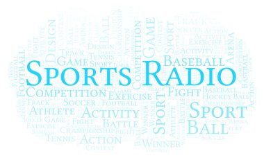 Radyo kelime bulutu spor. Yalnızca metin ile yapılan.