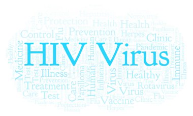 HIV virüsü kelime bulutu, yalnızca metin ile yapılan