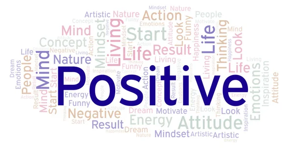 Positive Word Cloud Made Text Only — Stock Photo, Image