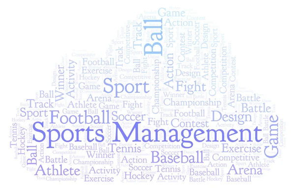 Sports Management word cloud. Made with text only.