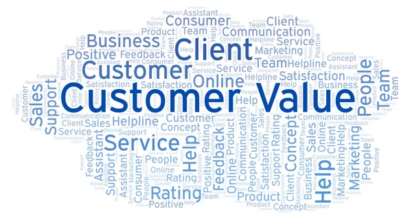Customer Value word cloud. Made with text only.