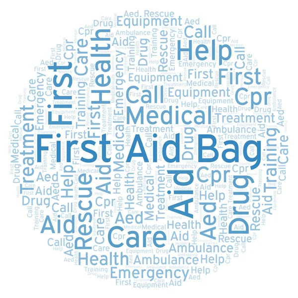 First Aid Bag word cloud, made with text only