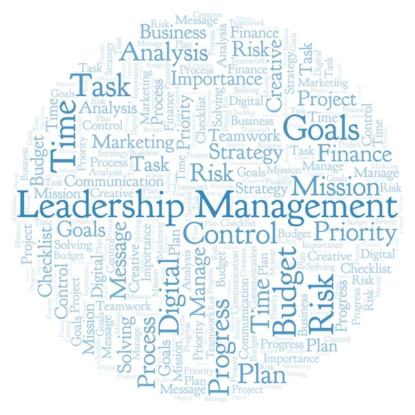 Leadership Management Nuvem Palavras Feita Apenas Com Texto — Fotografia de Stock