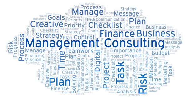 Management Consulting Word Cloud Nur Mit Text — Stockfoto