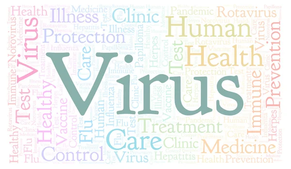 Virus Word Cloud Gjorda Med Endast Text — Stockfoto