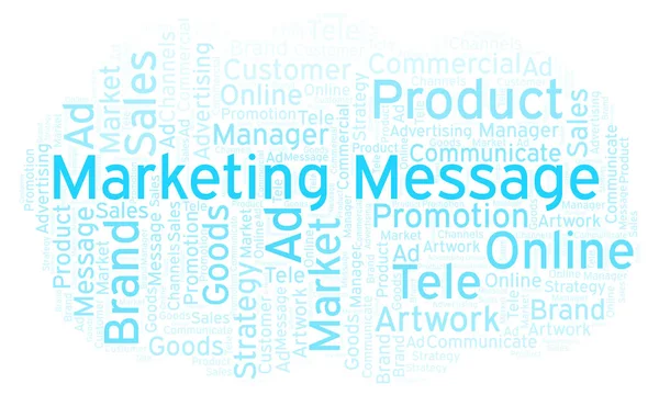 Word cloud with text Marketing Message. Wordcloud made with text only.