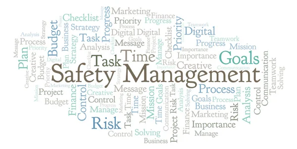 Safety Management Word Cloud Made Text Only — Stock Photo, Image