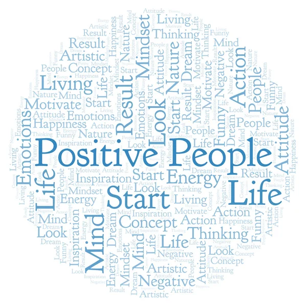 Pozitivní Lidé Slovo Cloud Pouze Text — Stock fotografie