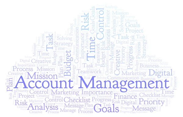 Account Management word cloud, made with text only