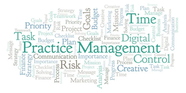 Practice Management word cloud, made with text only