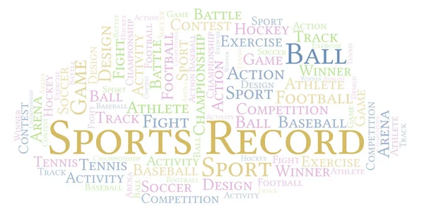 Sports Record Word Cloud Fait Avec Texte Seulement — Photo