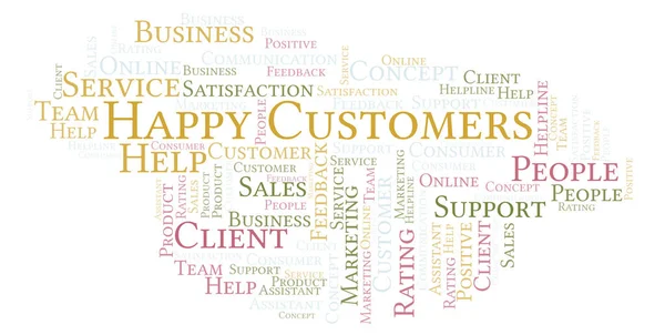 Happy Customers word cloud. Made with text only.