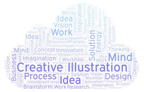 Creative Cloud Słowo Ilustracja Wykonane Tylko Tekst — Zdjęcie stockowe