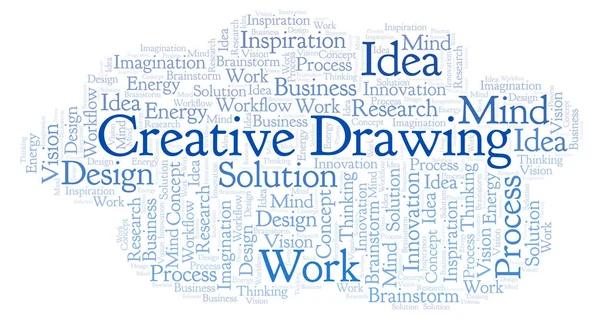 Creative Drawing Nuvem Palavras Feita Apenas Com Texto — Fotografia de Stock