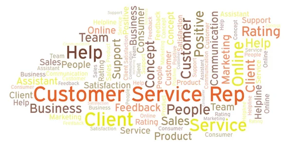 Customer Service Rep word cloud. Made with text only.