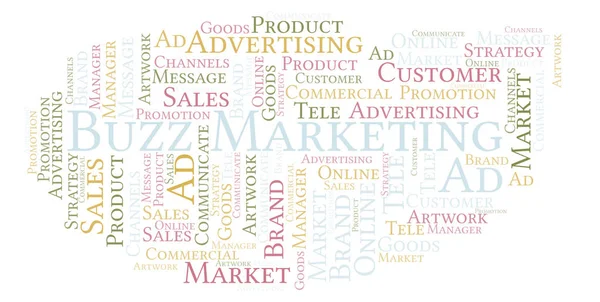 Word cloud with text Buzz Marketing. Wordcloud made with text only.