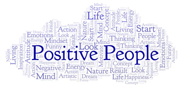 Positive People Nuvem Palavras Feita Apenas Com Texto — Fotografia de Stock