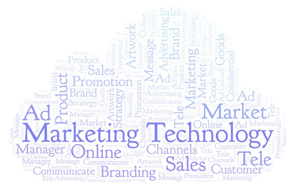 Nuvem Palavras Com Tecnologia Marketing Texto Wordcloud Feito Apenas Com — Fotografia de Stock