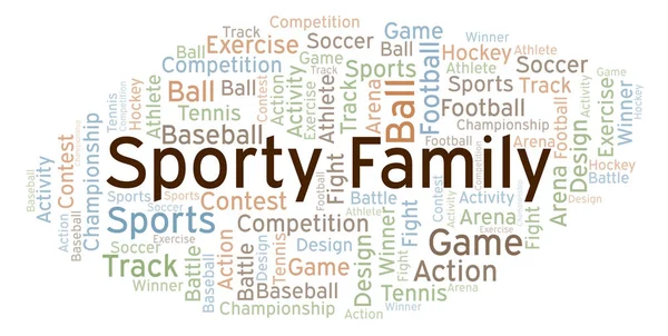 Sportig Familj Word Cloud Med Endast Text — Stockfoto