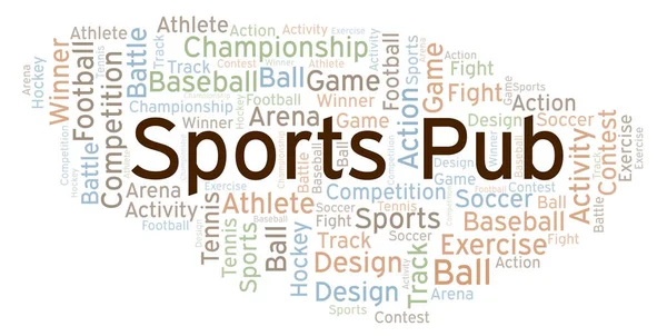 Sports Pub Word Cloud Fait Avec Texte Seulement — Photo