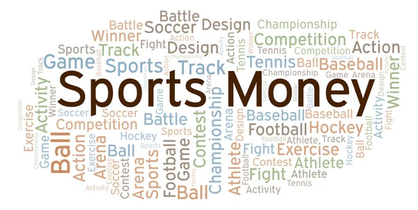 Sports Money word cloud. Made with text only.