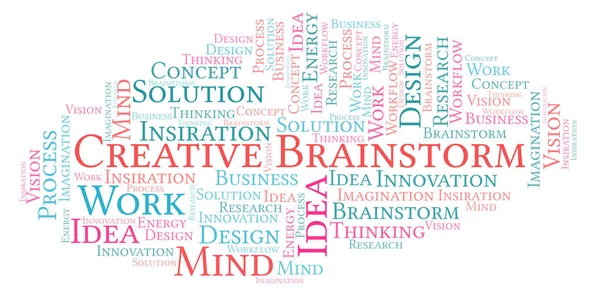 Kreatives Brainstorming Wortwolke Nur Mit Text — Stockfoto