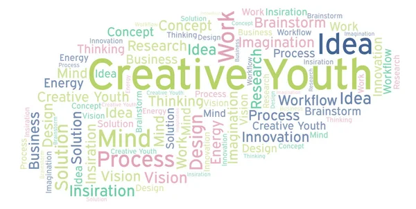 Kreatywne Chmura Słowa Młodzieży Wykonane Tylko Tekst — Zdjęcie stockowe