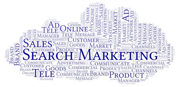 Nuvem Palavras Com Texto Search Marketing Wordcloud Feito Apenas Com — Fotografia de Stock