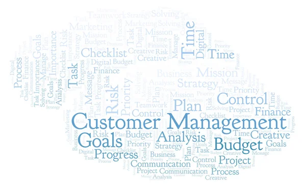 Customer Management word cloud, made with text only