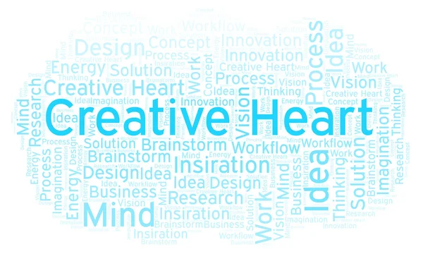 Creative Heart Nuvem Palavras Feita Apenas Com Texto — Fotografia de Stock
