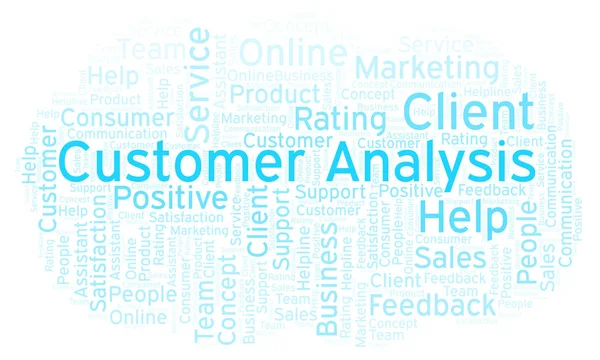 Análisis Clientes Word Cloud Hecho Solo Con Texto —  Fotos de Stock