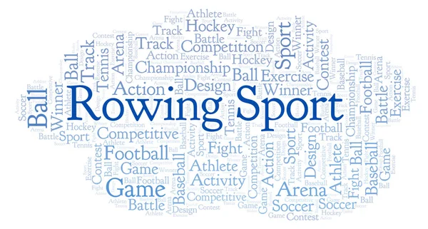 Rowing Sport word cloud. Made with text only.