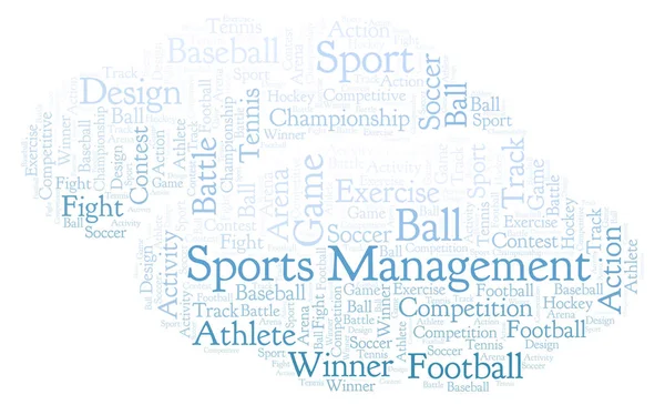 Gestión Deportes Word Cloud Hecho Solo Con Texto —  Fotos de Stock