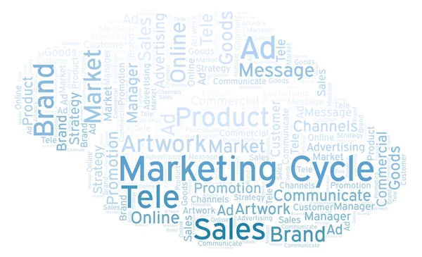 Nuvem Palavras Com Ciclo Marketing Texto Wordcloud Feito Apenas Com — Fotografia de Stock