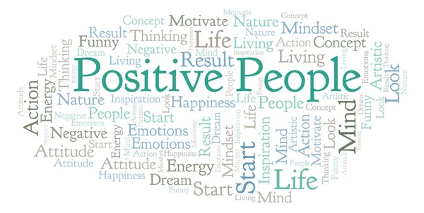 Positive People Nube Palabras Hecha Solo Con Texto — Foto de Stock