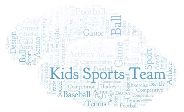 Barn Sport Team Word Cloud Med Endast Text — Stockfoto