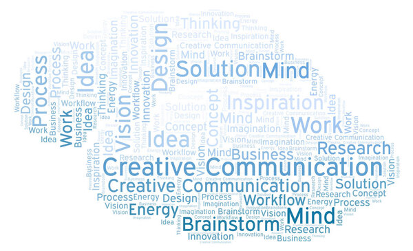 Creative Communication word cloud, made with text only