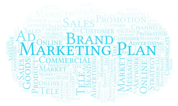 Nuvem Palavras Com Plano Marketing Texto Wordcloud Feito Apenas Com — Fotografia de Stock