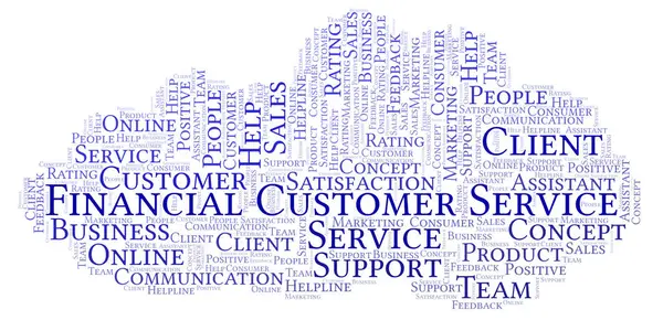 Finansiella Kundservice Word Cloud Med Endast Text — Stockfoto