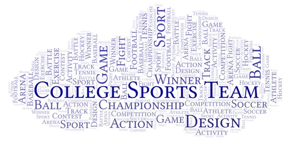 College Sports Team Word Cloud Made Text Only — Stock Photo, Image