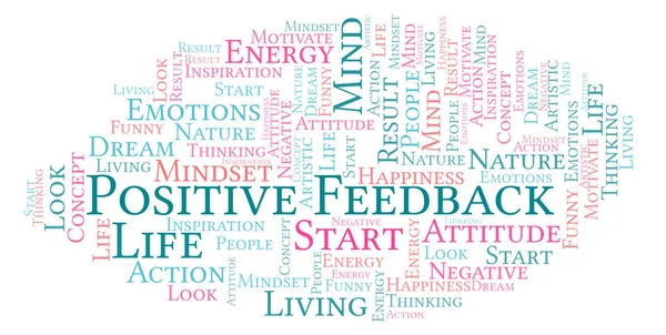 Positives Feedback Wortwolke Nur Mit Text — Stockfoto