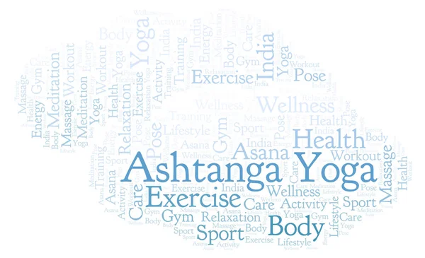 Ashtanga Yoga Kelime Bulutu Yalnızca Metin Ile Yapılan Wordcloud — Stok fotoğraf