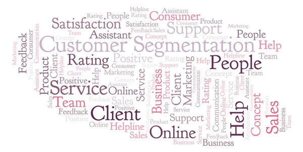 Customer Segmentation word cloud. Made with text only.