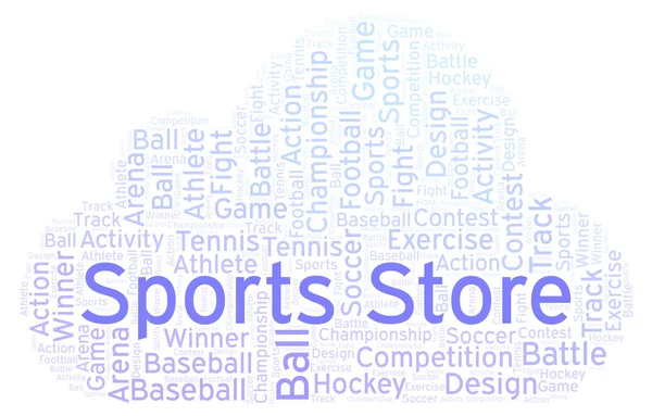 Sports Store Word Cloud Made Text Only — Stock Photo, Image