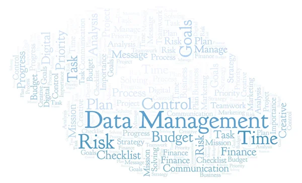 Datenmanagement Word Cloud Nur Mit Text — Stockfoto