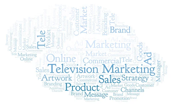 Nuvem Palavras Com Texto Television Marketing Wordcloud Feito Apenas Com — Fotografia de Stock