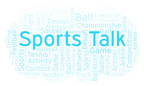 Sport Talk Szó Felhő Gyártott Val Csak Szöveg — Stock Fotó