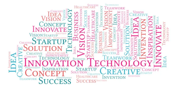Innovatie Technologie Woord Wolk Gemaakt Met Alleen Tekst — Stockfoto